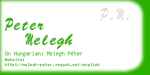 peter melegh business card