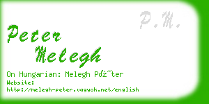 peter melegh business card
